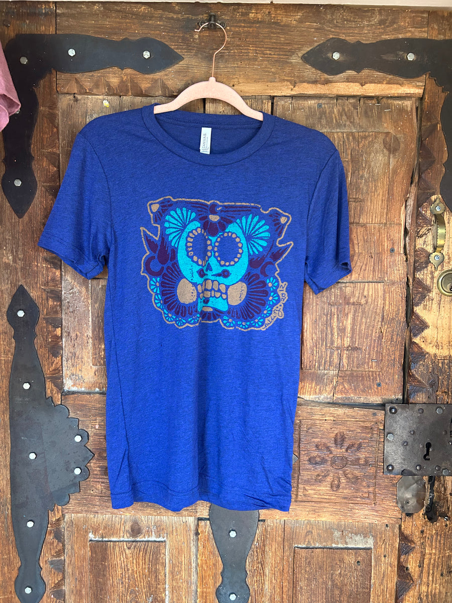 ミューラル 25SS Cucurbita embroidered shirt Sugar Skull Heather Navy Crew Neck Tshirt nikkizabicki design