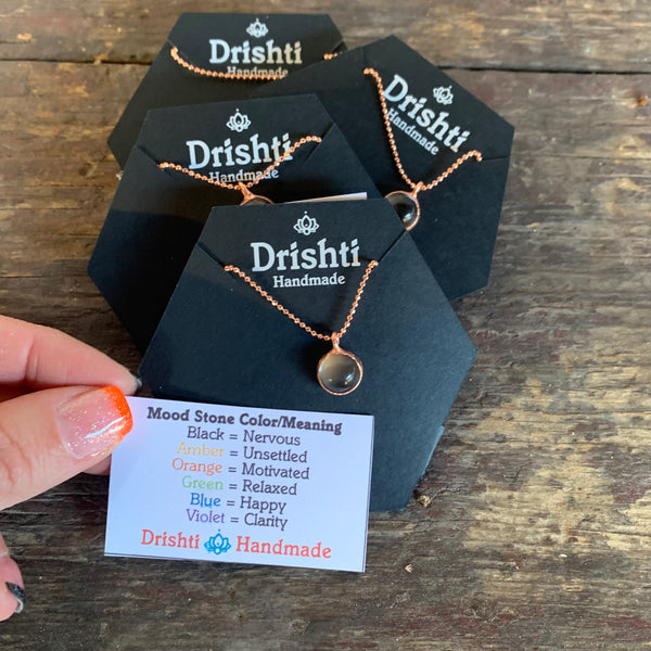 Drishti Handmade Moodstone Necklace-copper