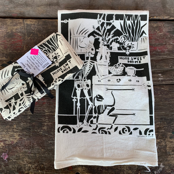 Home Sweet Home Day of the Dead dish towel