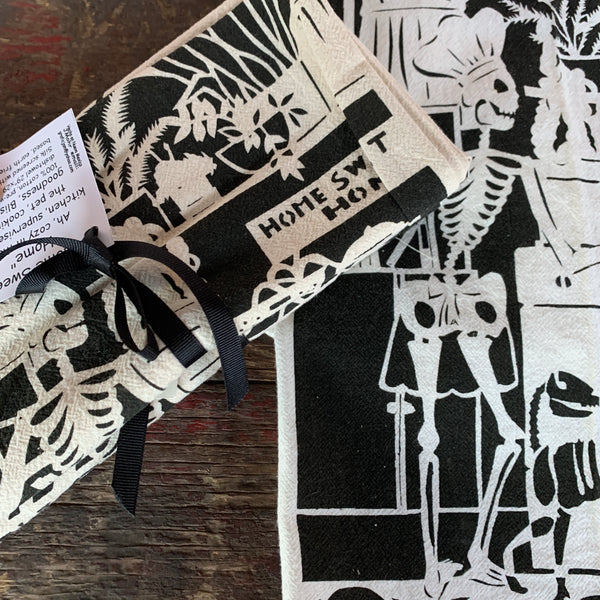 Home Sweet Home Day of the Dead dish towel