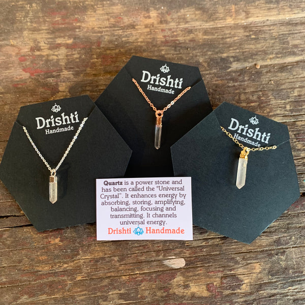 Drishti Handmade Mini Crystal Necklace- choose one of three