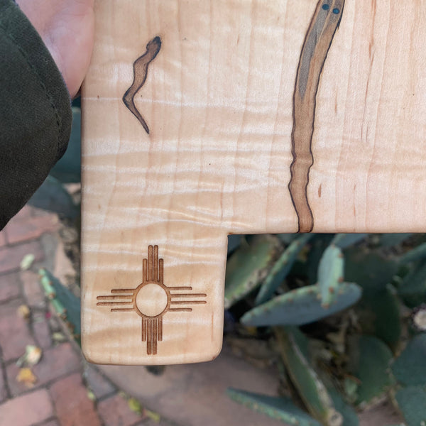 New Mexico Cutting Board Wormy Maple 12x14