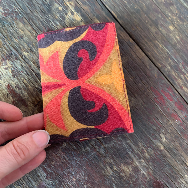 Psychedelic flower print handmade vintage fabric wallet