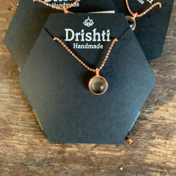 Drishti Handmade Moodstone Necklace-copper