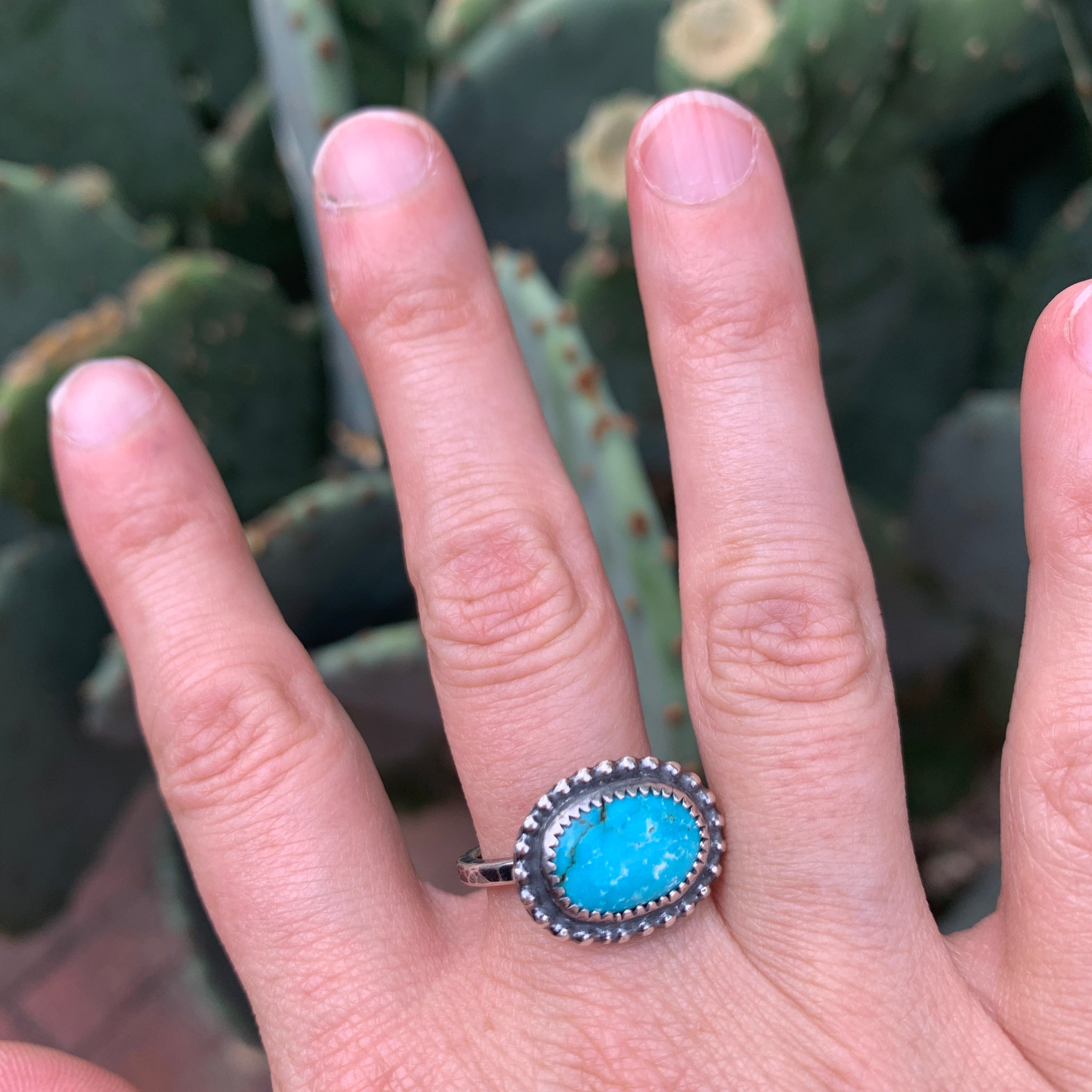 Size 7.5 Turquoise Stacker Ring